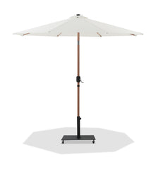 Fiji - Aluminum Patio Umbrella With Square Black And Teak Base