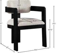 Sacha - Linen Dining Chair With Black Base (Set of 2)