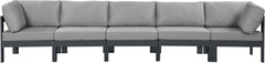 Nizuc - Outdoor Patio 5 Seat Modular Sofa With Gray Frame