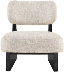 Vetra - Linen Textured Fabric Upholstered Accent Chair With Black Base