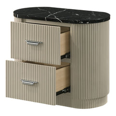 Travonte - Nightstand - Gray / Beige