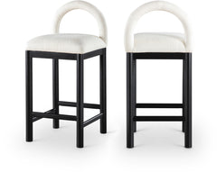 Conrad - Linen Counter Stool With Black Legs
