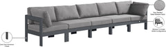 Nizuc - Outdoor Patio 5 Seat Modular Sofa With Gray Frame