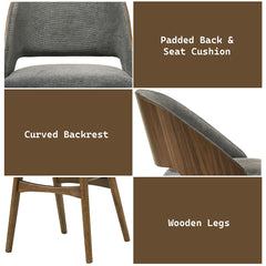 Delmon - Side Chair (Set of 2) - Gray / Dark Walnut