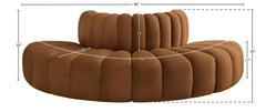 Arc - Velvet 4 Piece Modular Sofa - Saddle