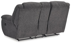 Foreside - Dbl Reclining Loveseat with Console - Charcoal