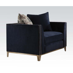 Phaedra - Chair With 2 Pillows - Blue Fabric