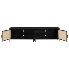 Amherst - 78" 4-Door Metal TV Stand Media Console - Black