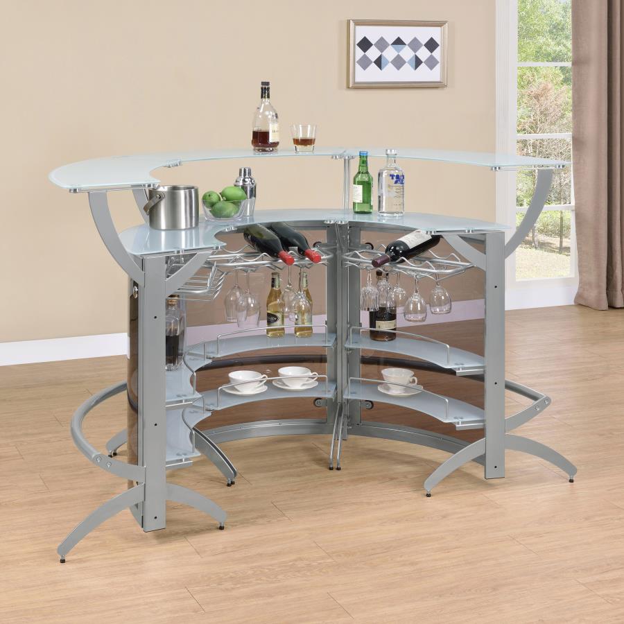 Dallas Silver 3 Pc Home Bar - MyWaynesHome #