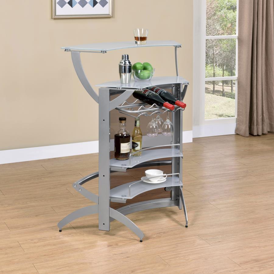 Dallas Silver Home Bar - MyWaynesHome #
