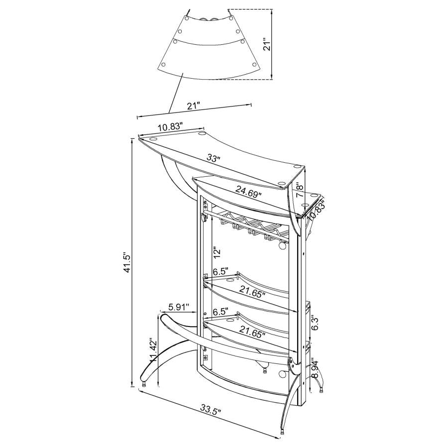 Dallas Silver Home Bar - MyWaynesHome #