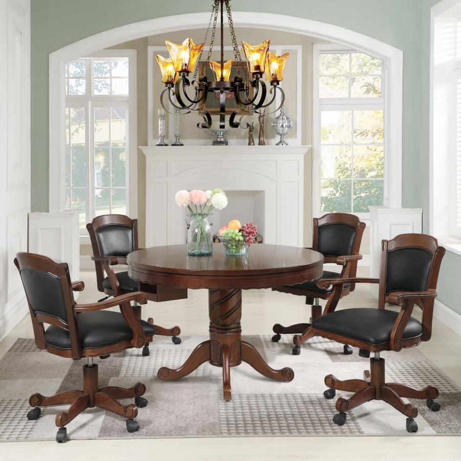 Turk Brown 5 Pc Game Table Set - MyWaynesHome #
