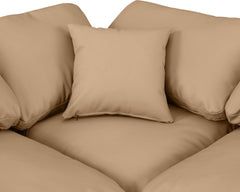 Indulge - Faux Leather 6 Piece Modular Corner Sectional - Tan