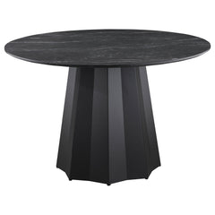 Camden 5-piece Round Faux Marble Top Dining Table Set Black - MyWaynesHome #
