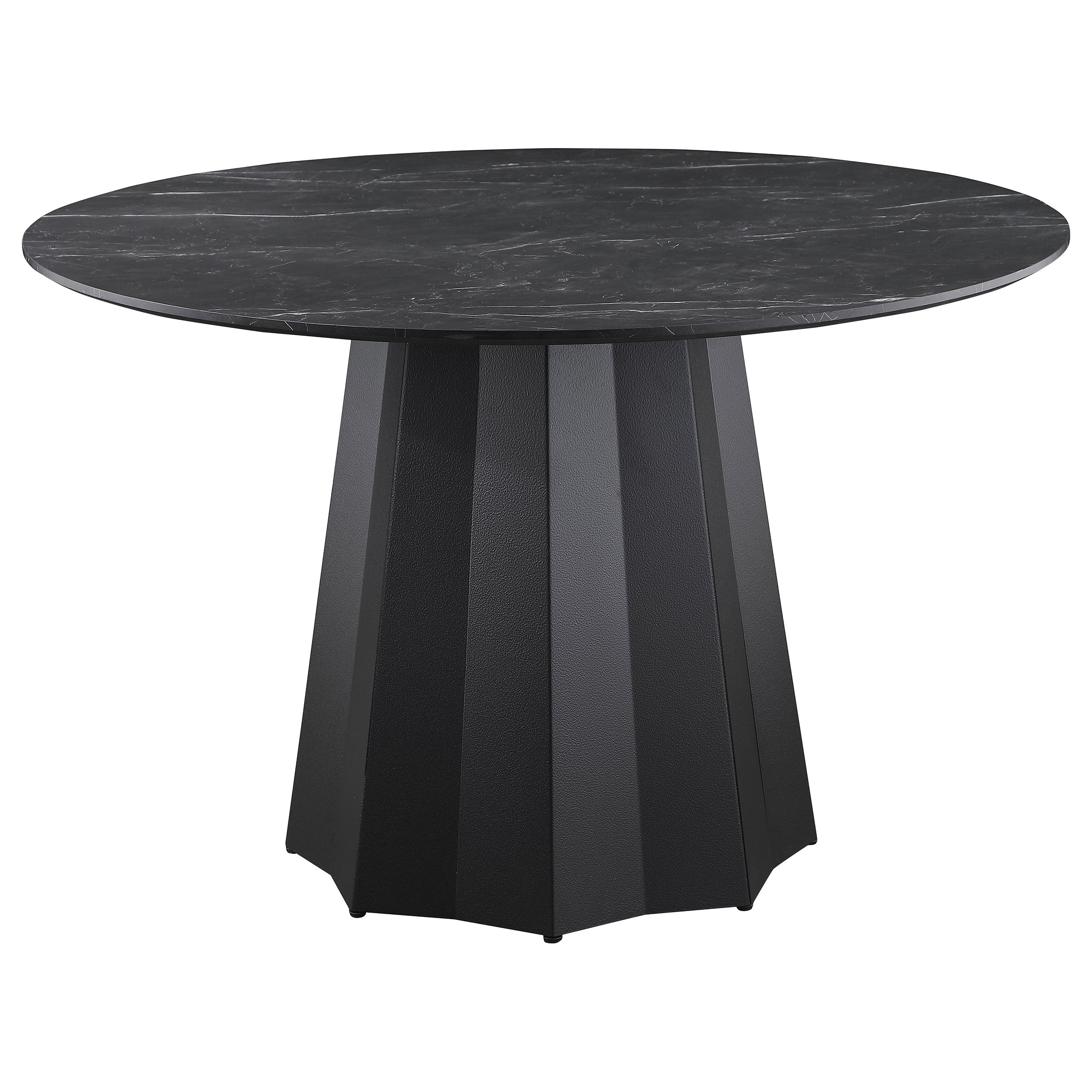 Camden Round 48-inch Faux Marble Top Dining Table Black - MyWaynesHome #