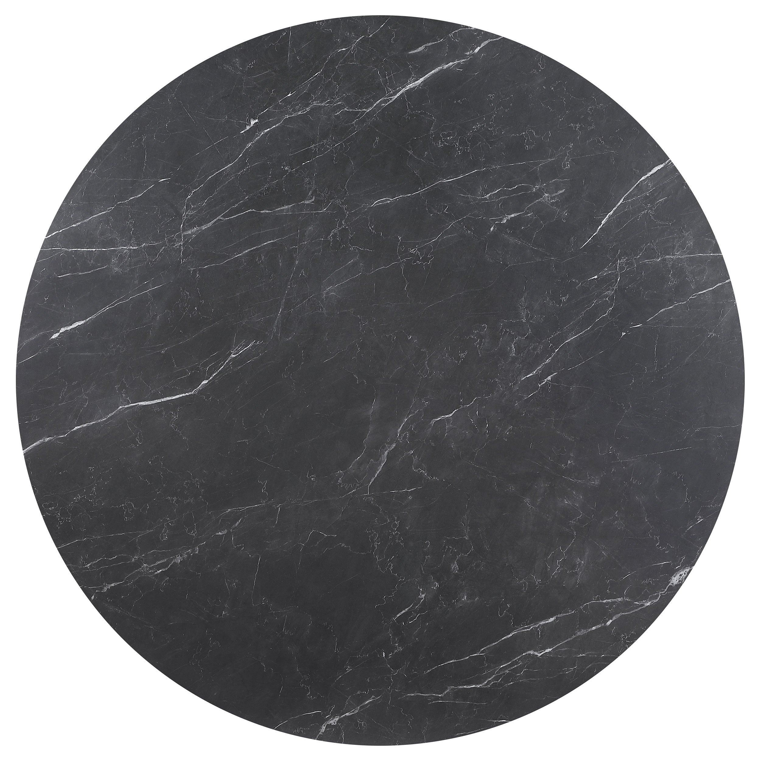 Camden Round 48-inch Faux Marble Top Dining Table Black - MyWaynesHome #