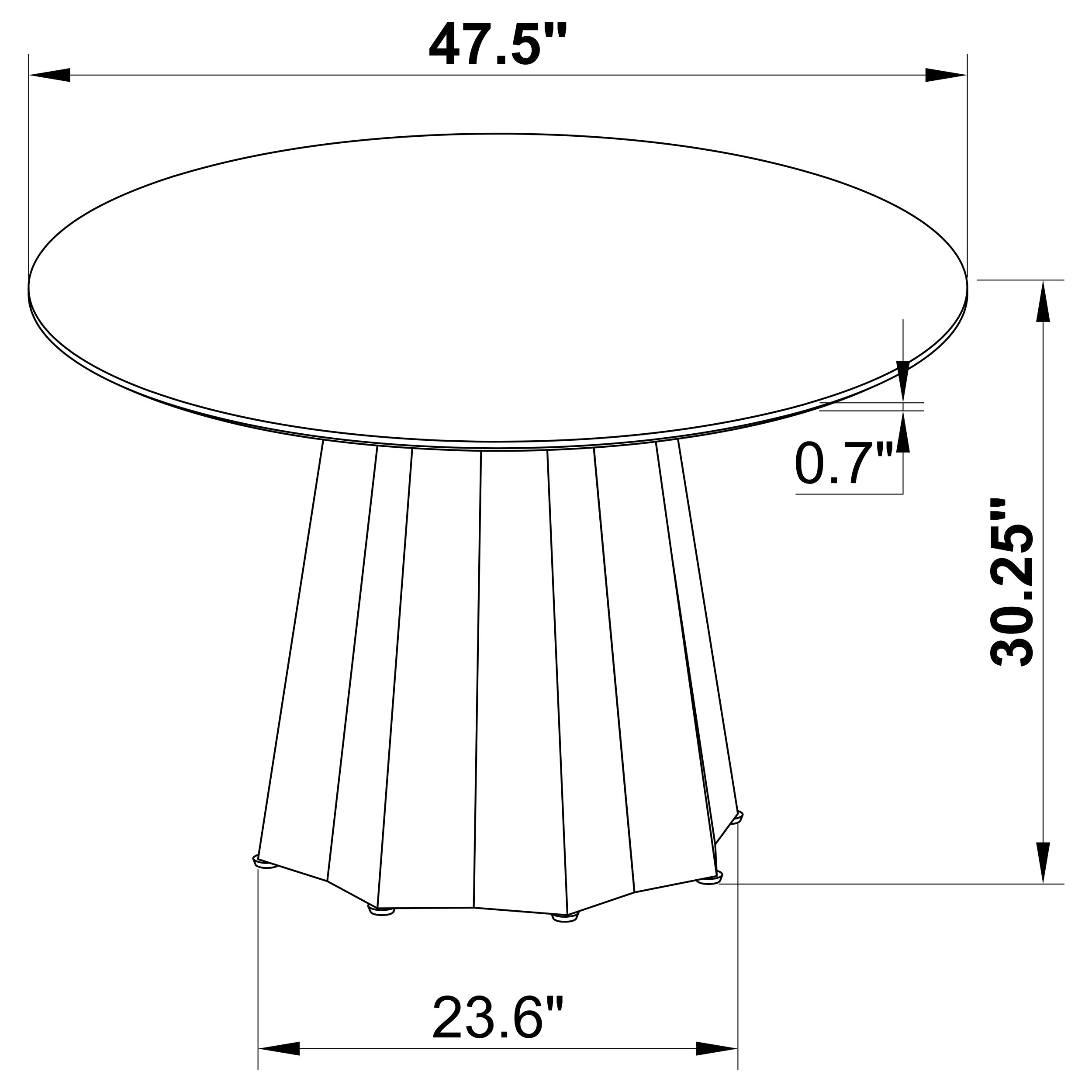 Camden Round 48-inch Faux Marble Top Dining Table Black - MyWaynesHome #