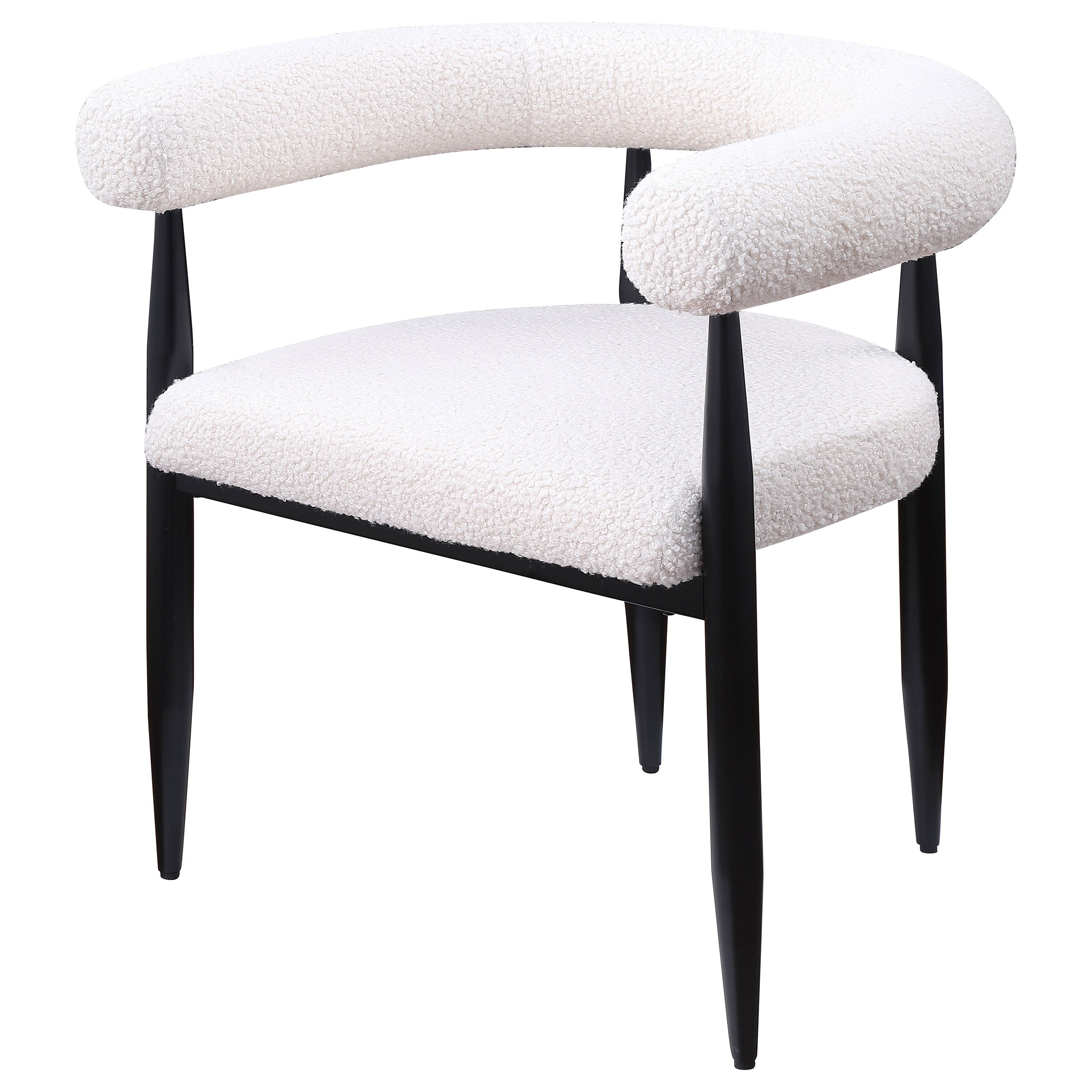 Camden Boucle Upholstered Dining Arm Chair Cream (set Of 2) - MyWaynesHome #