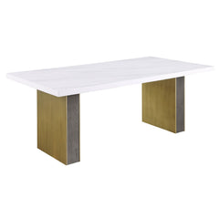 Carla 80-inch Cultured Carrara Marble Top Dining Table White - MyWaynesHome #