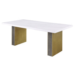 Carla 80-inch Cultured Carrara Marble Top Dining Table White - MyWaynesHome #