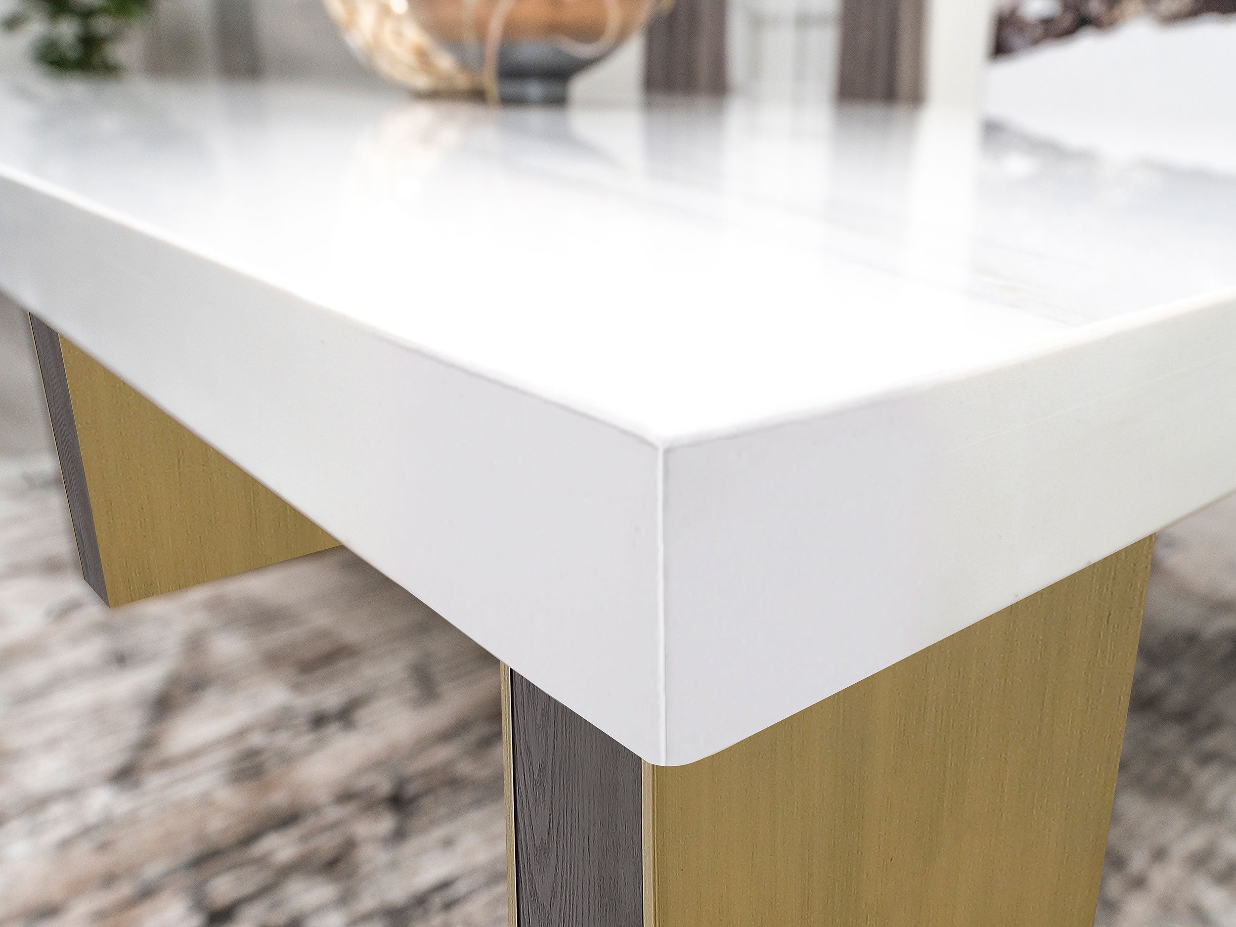 Carla 80-inch Cultured Carrara Marble Top Dining Table White - MyWaynesHome #