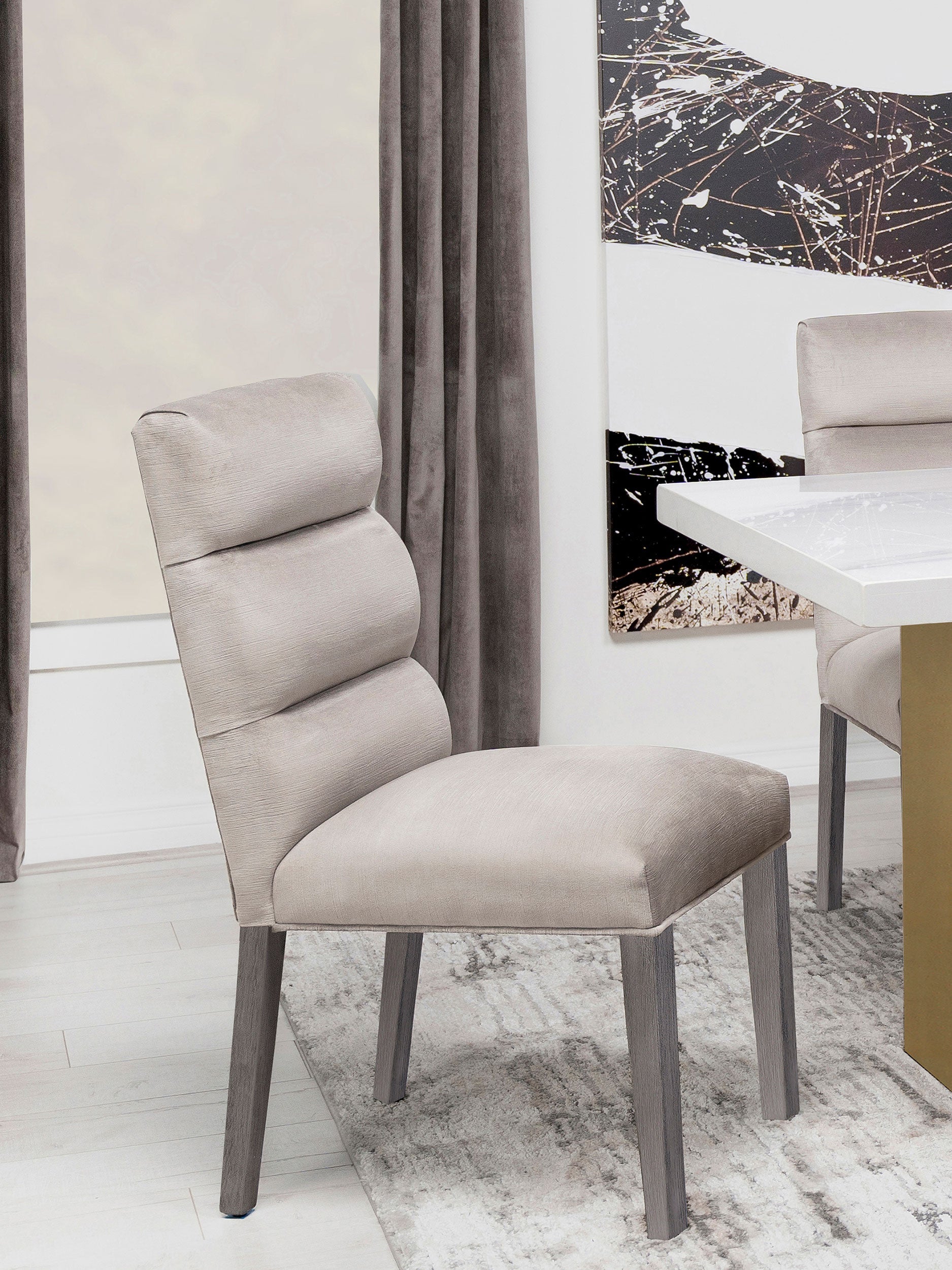 Carla Velvet Upholstered Dining Side Chair Stone (set Of 2) - MyWaynesHome #