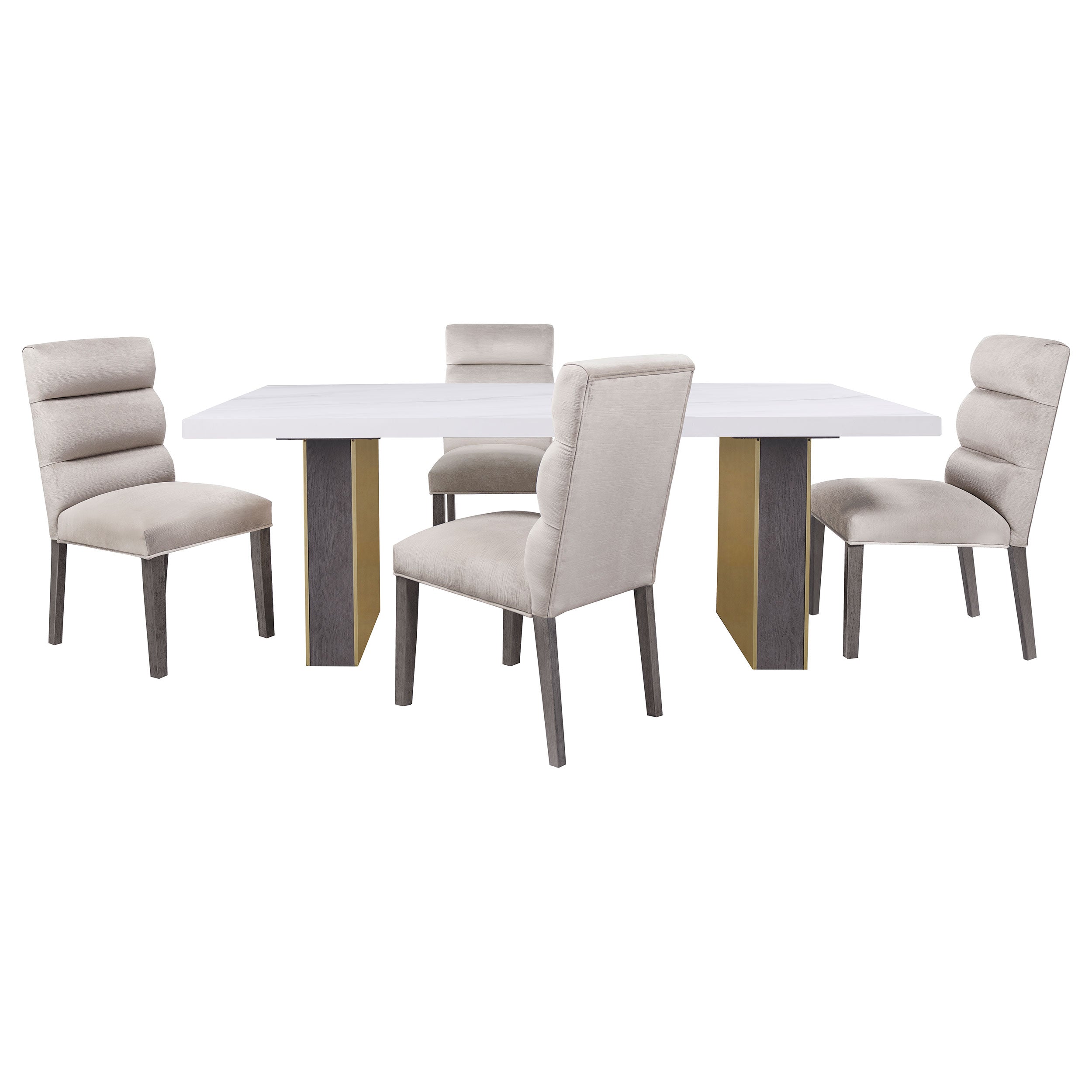 Carla Velvet Upholstered Dining Side Chair Stone (set Of 2) - MyWaynesHome #