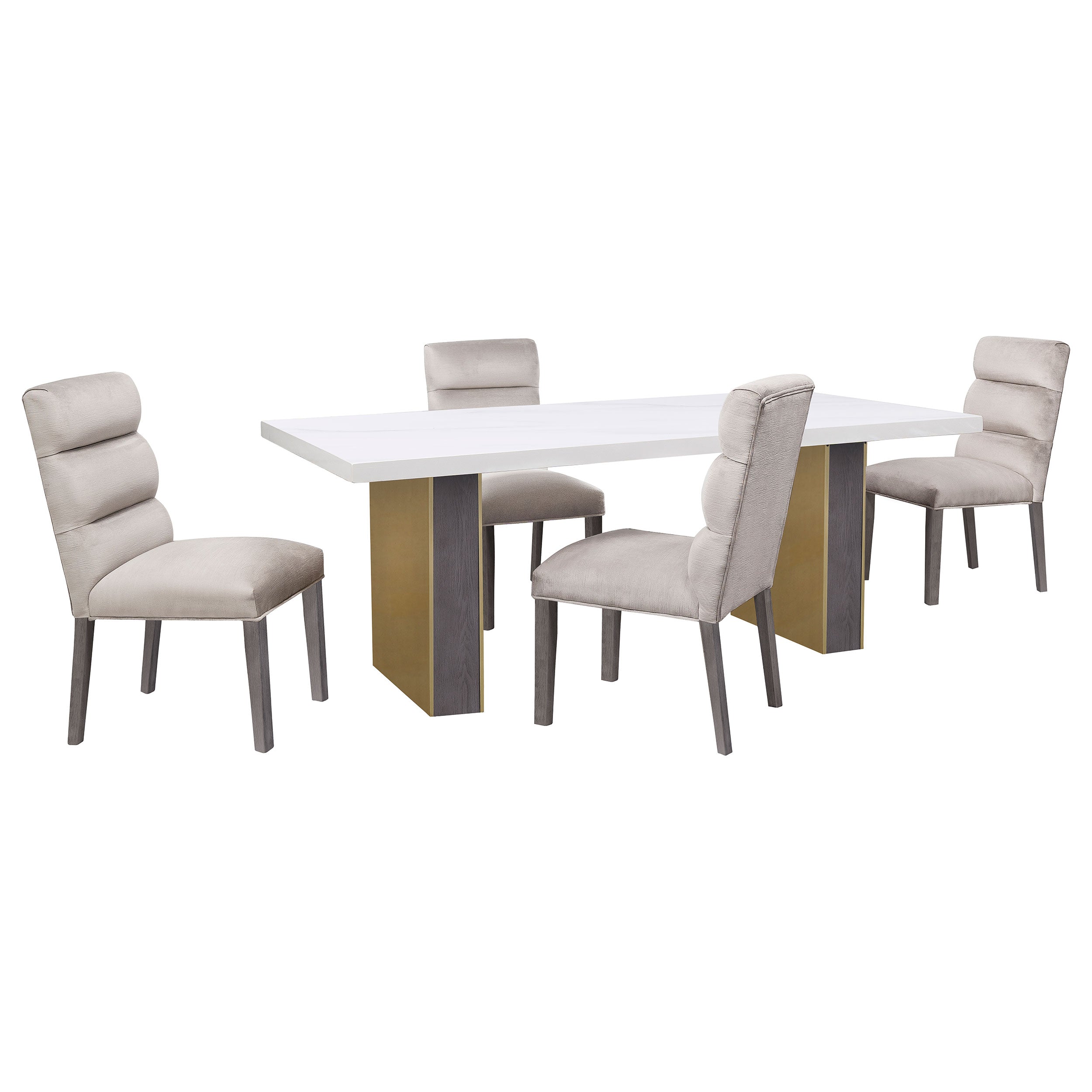 Carla Velvet Upholstered Dining Side Chair Stone (set Of 2) - MyWaynesHome #