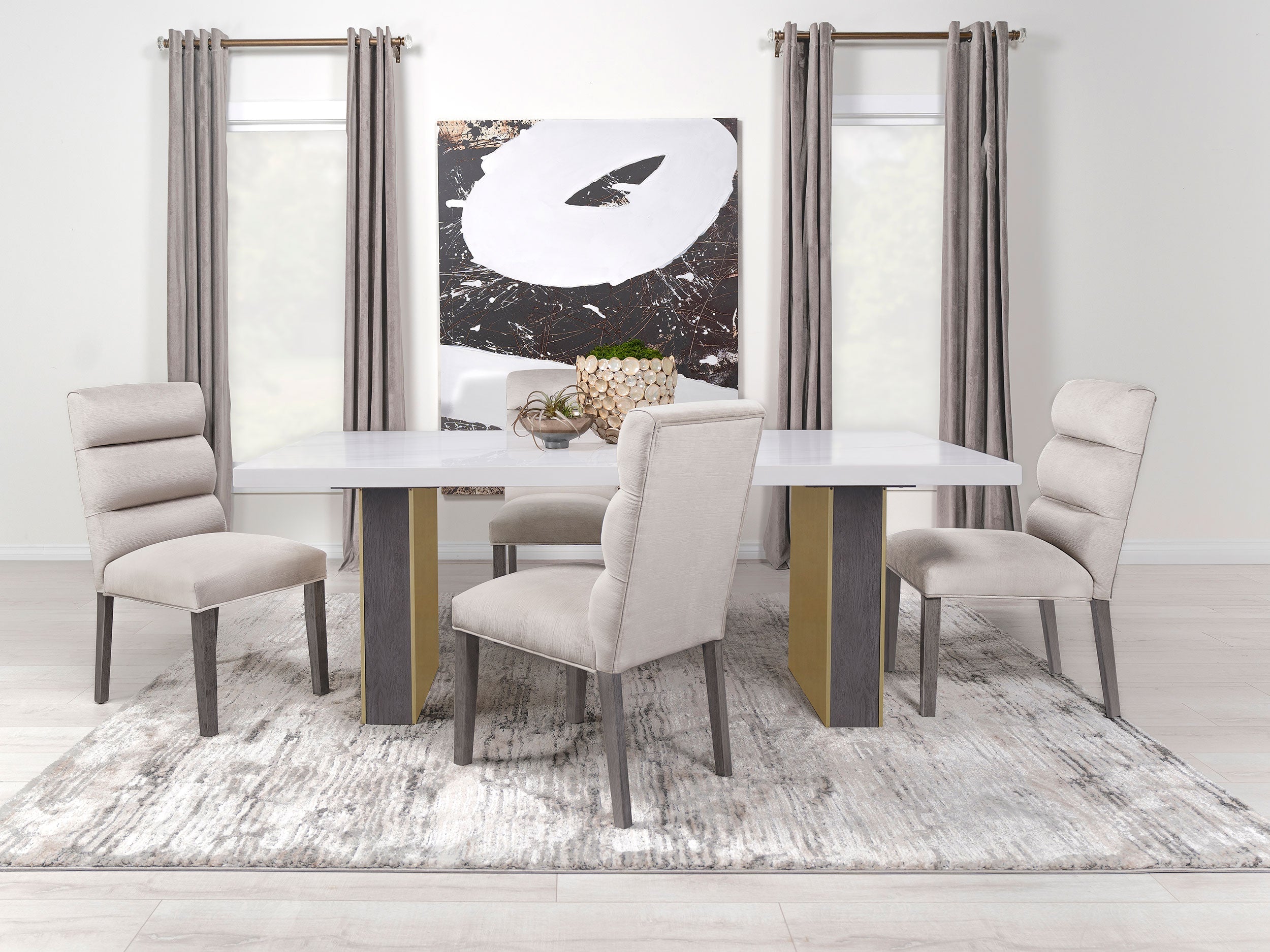 Carla Velvet Upholstered Dining Side Chair Stone (set Of 2) - MyWaynesHome #