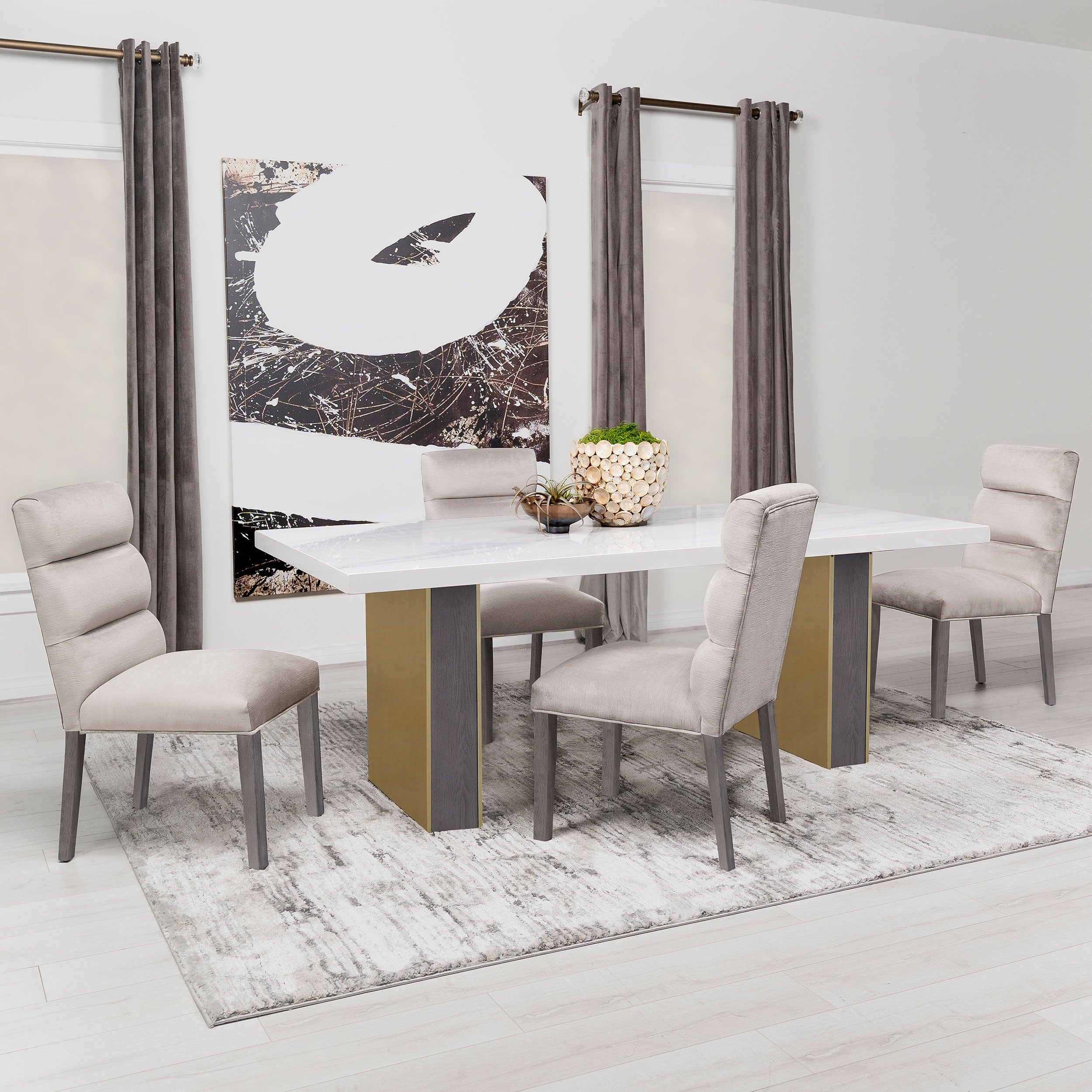 Carla Velvet Upholstered Dining Side Chair Stone (set Of 2) - MyWaynesHome #