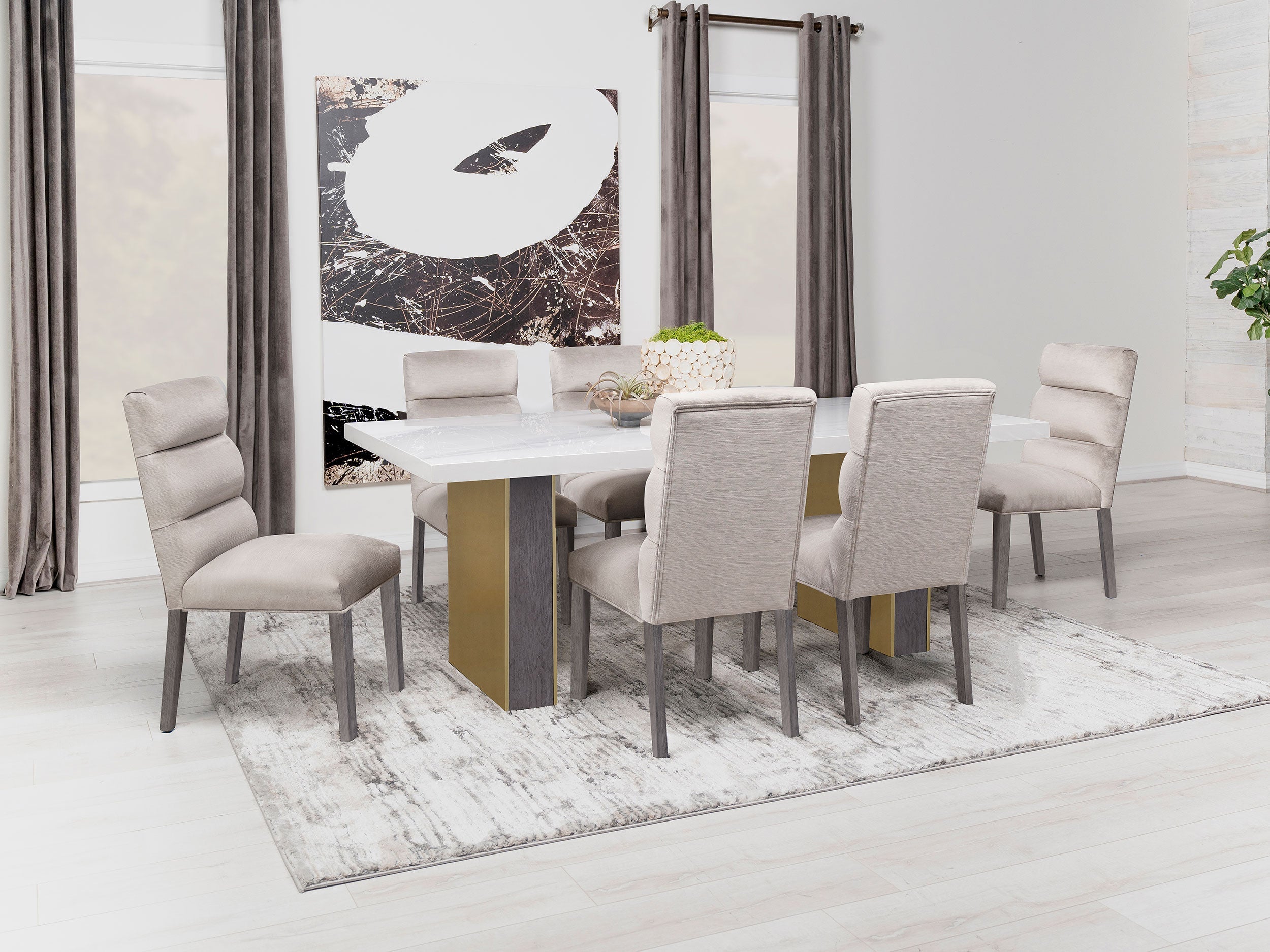 Carla Velvet Upholstered Dining Side Chair Stone (set Of 2) - MyWaynesHome #