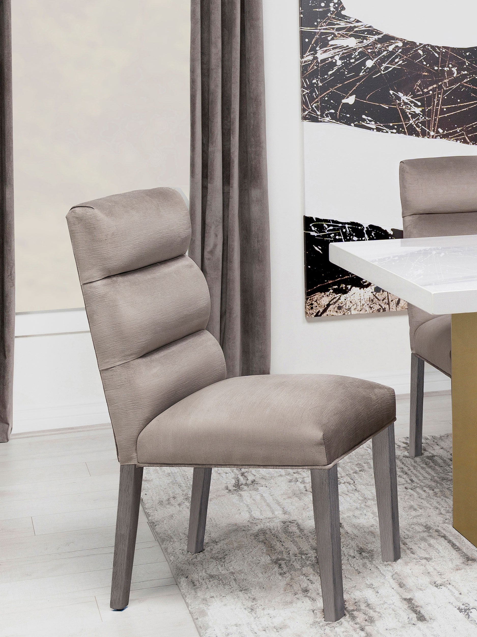 Carla Velvet Upholstered Dining Side Chair Ash (set Of 2) - MyWaynesHome #
