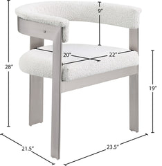 Romeo - Boucle Dining Chair With Silver Base (Set of 2)