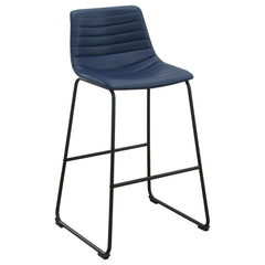 Zuni Faux Leather Upholstered Bar Chair Blue (set Of 2) - MyWaynesHome #