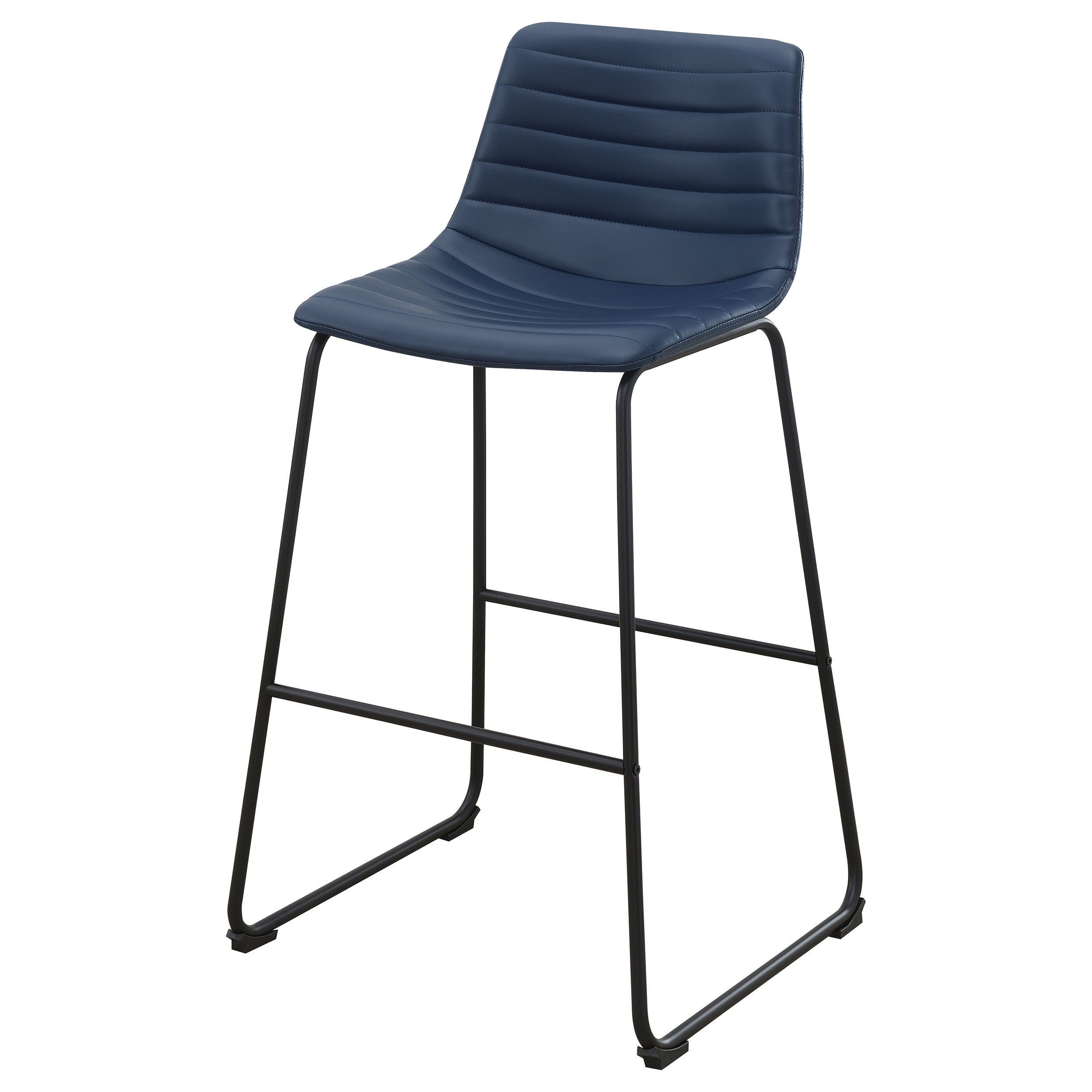 Zuni Faux Leather Upholstered Bar Chair Blue (set Of 2) - MyWaynesHome #