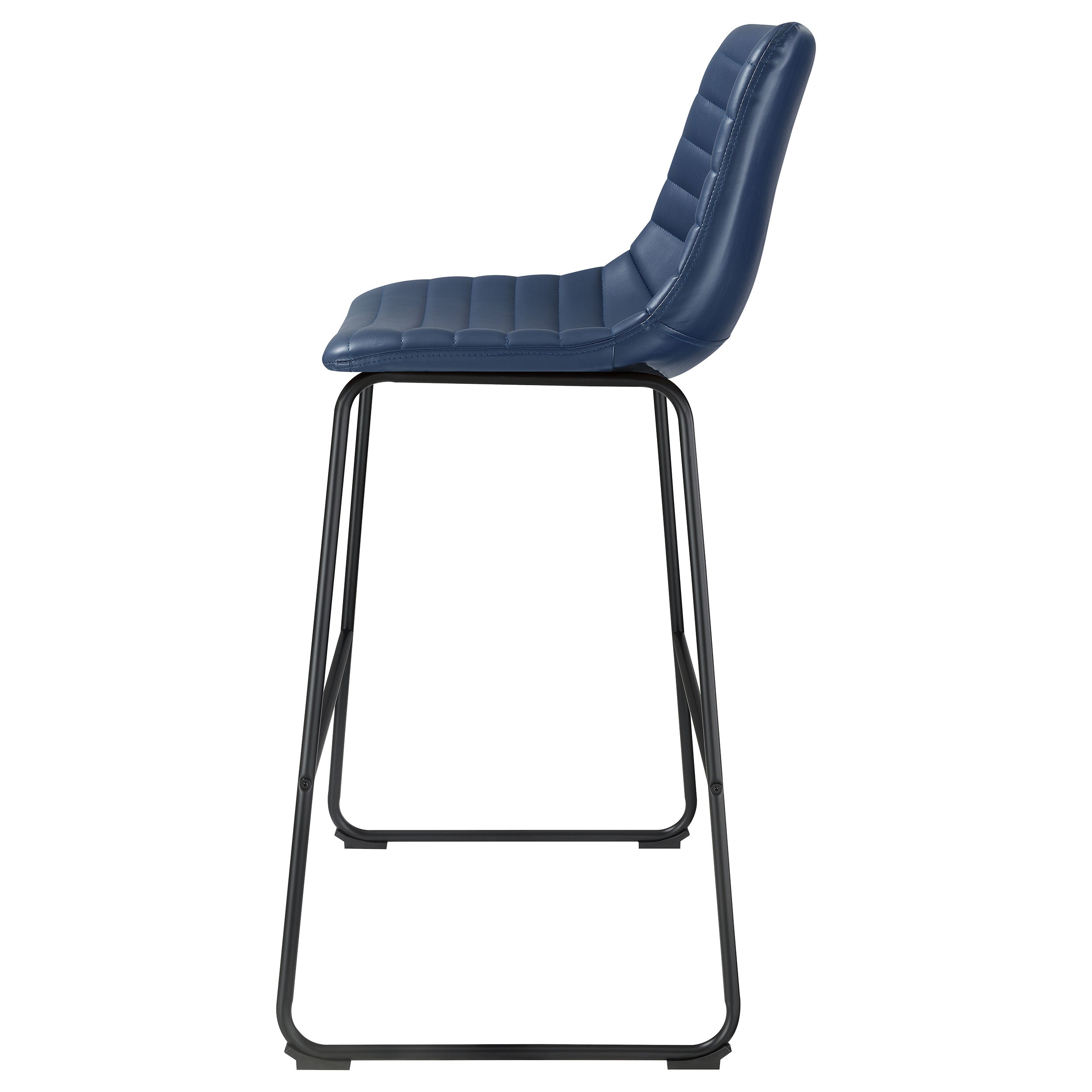 Zuni Faux Leather Upholstered Bar Chair Blue (set Of 2) - MyWaynesHome #