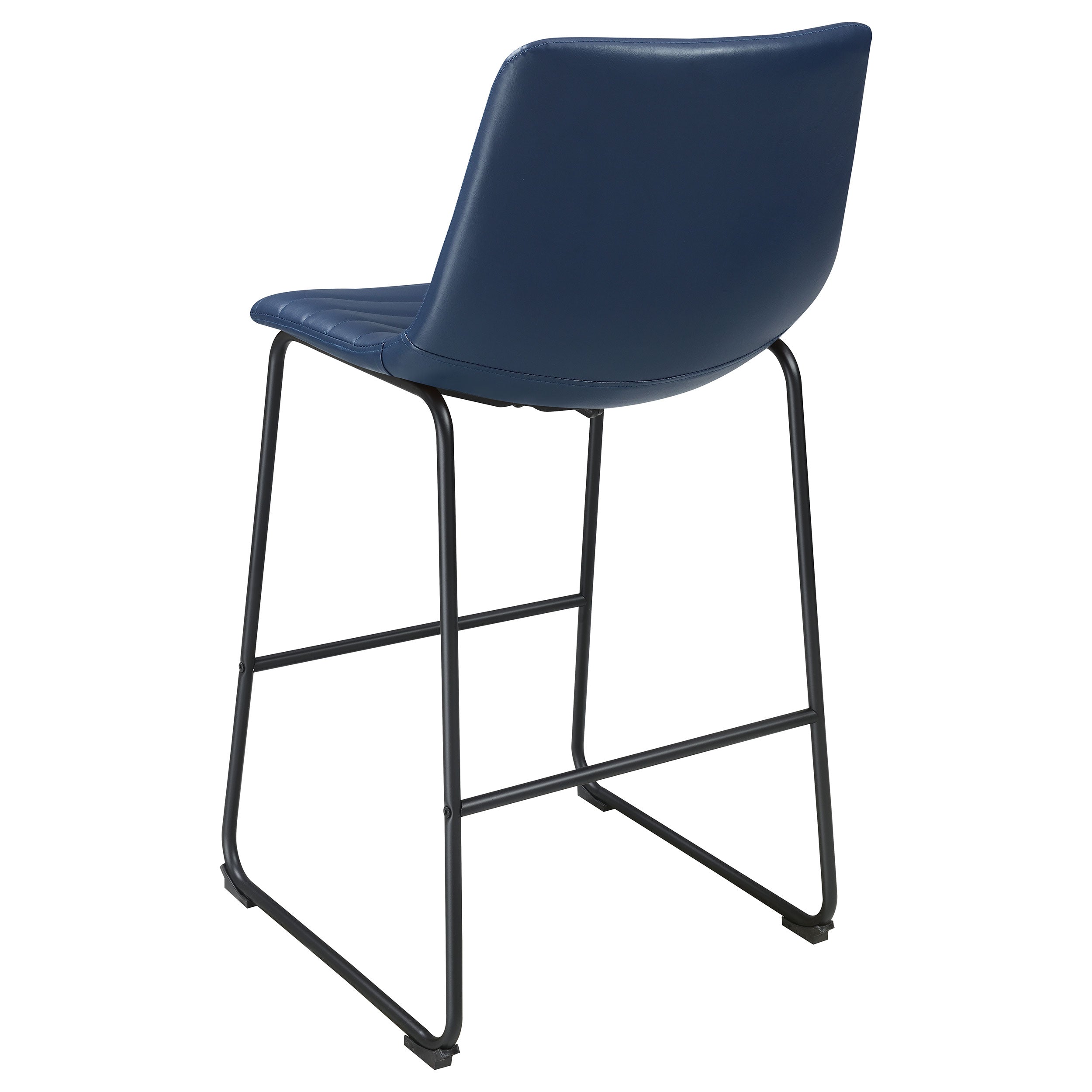 Zuni Faux Leather Upholstered Bar Chair Blue (set Of 2) - MyWaynesHome #