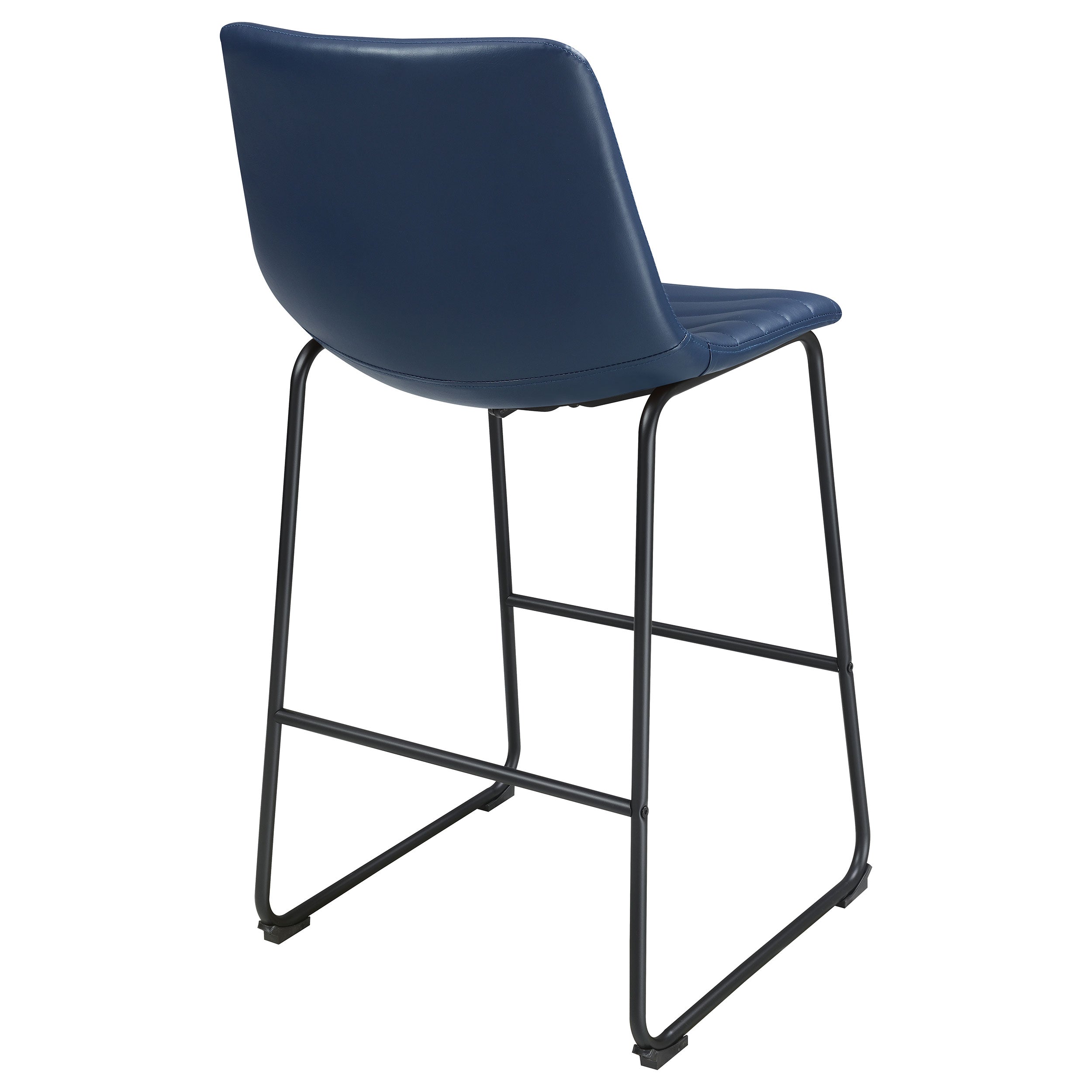 Zuni Faux Leather Upholstered Bar Chair Blue (set Of 2) - MyWaynesHome #