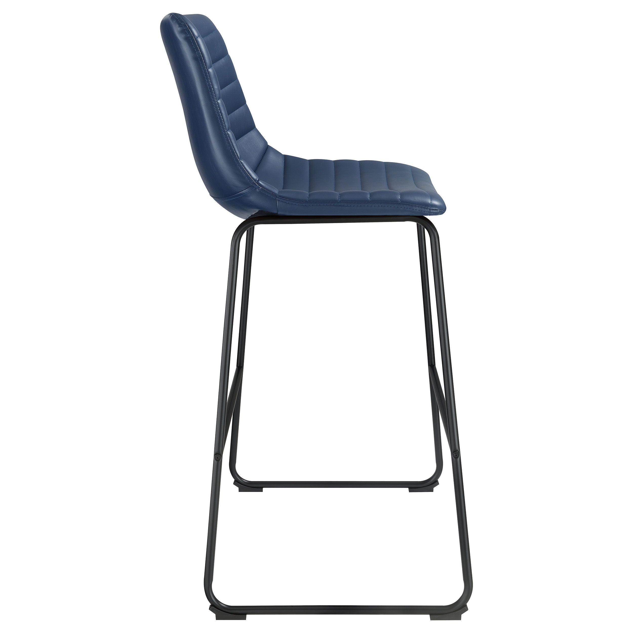 Zuni Faux Leather Upholstered Bar Chair Blue (set Of 2) - MyWaynesHome #