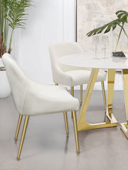 Mayette Upholstered Dining Side Chair Ivory (set Of 2) - MyWaynesHome #