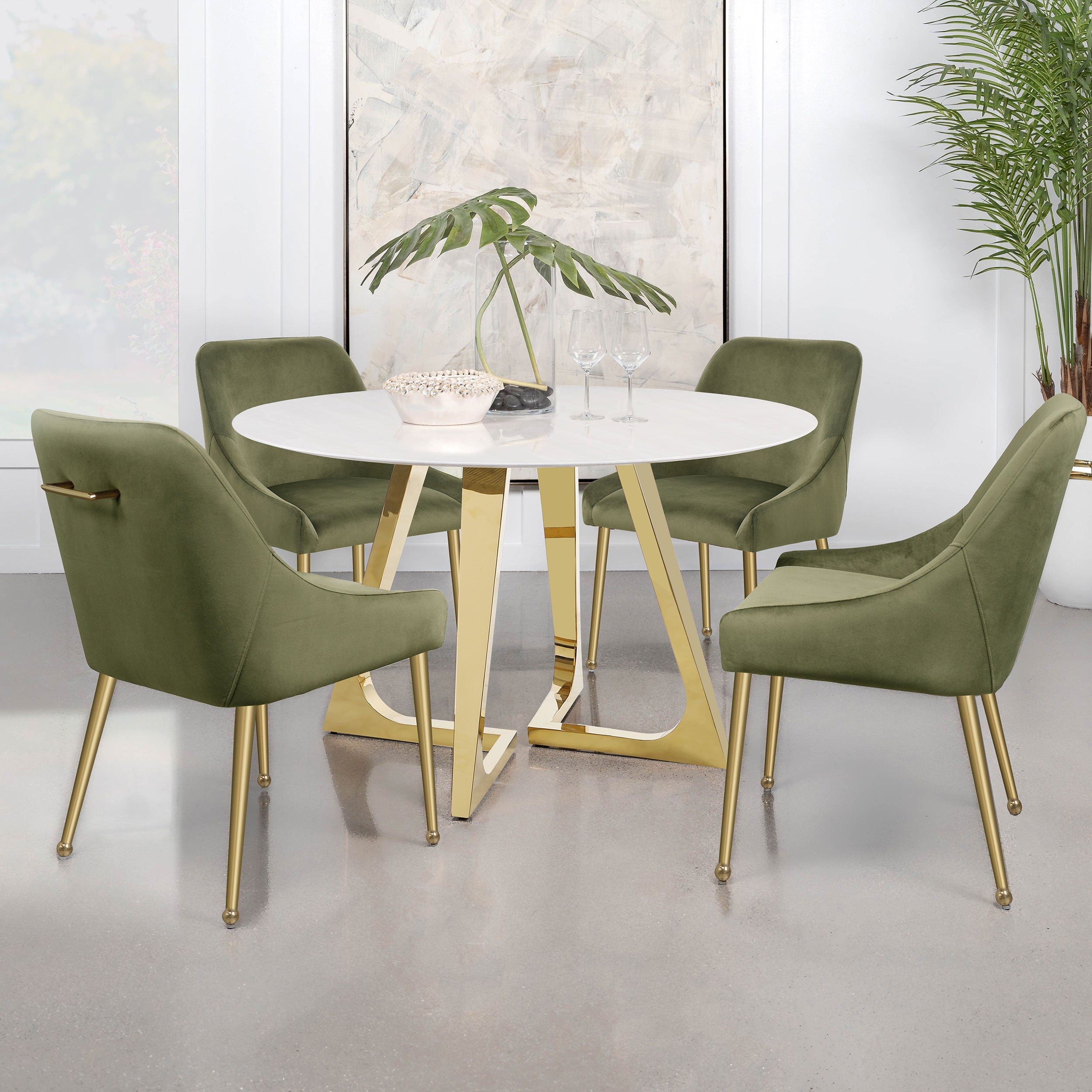 Mayette Upholstered Dining Side Chair Olive (set Of 2) - MyWaynesHome #