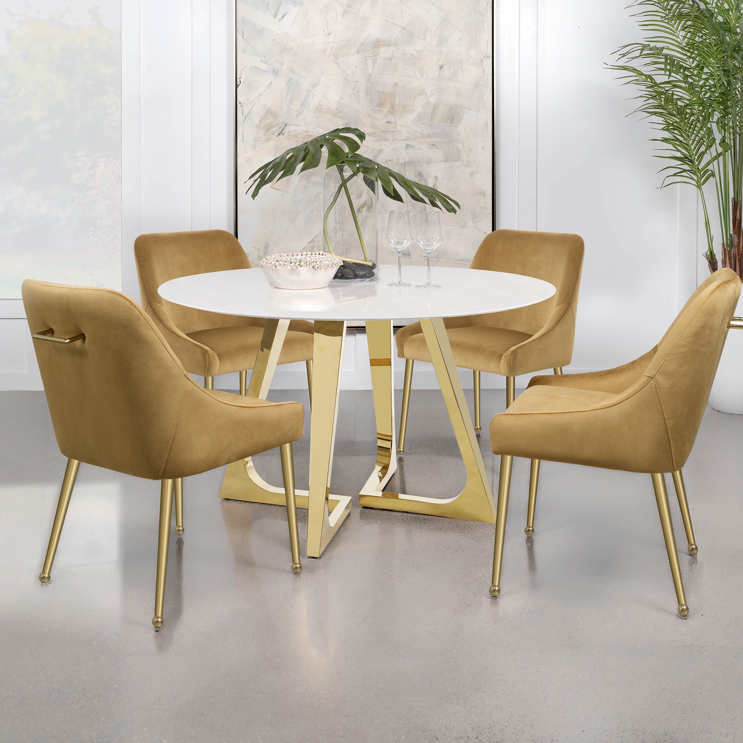 Mayette Upholstered Dining Side Chair Cognac (set Of 2) - MyWaynesHome #