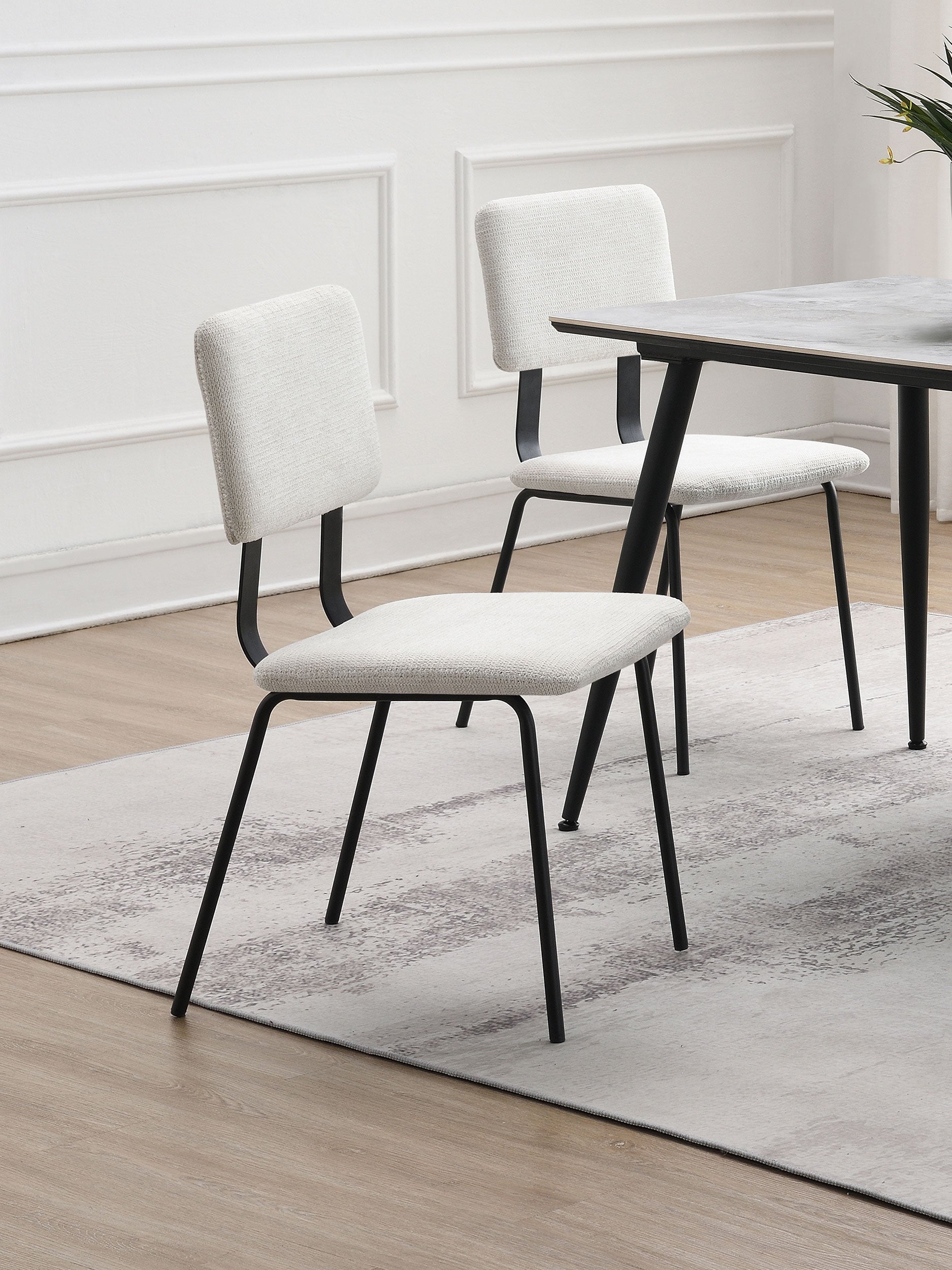 Calla Fabric Upholstered Dining Side Chair White (set Of 2) - MyWaynesHome #