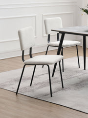 Calla Fabric Upholstered Dining Side Chair White (set Of 2) - MyWaynesHome #