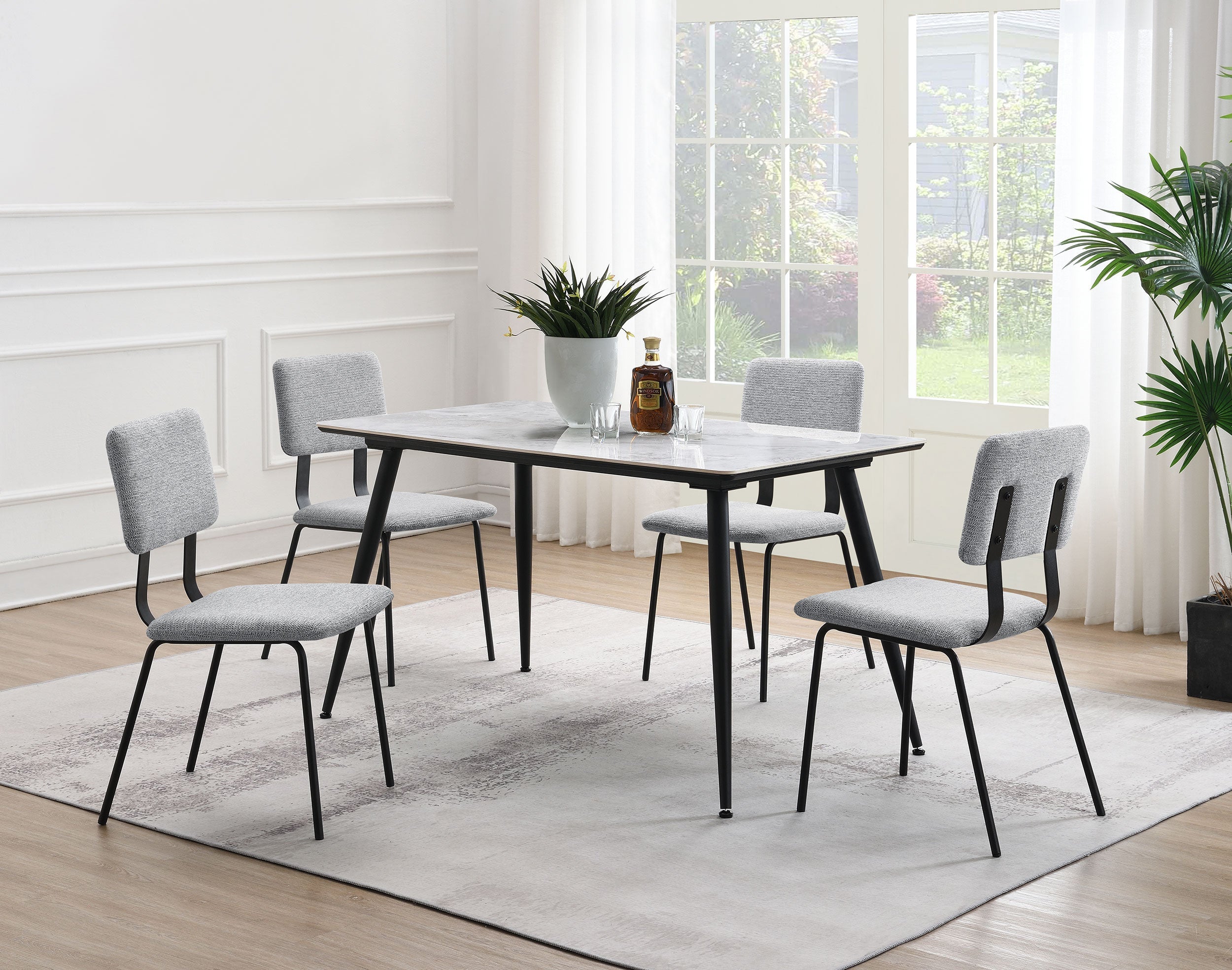 Calla Fabric Upholstered Dining Side Chair Grey (set Of 2) - MyWaynesHome #