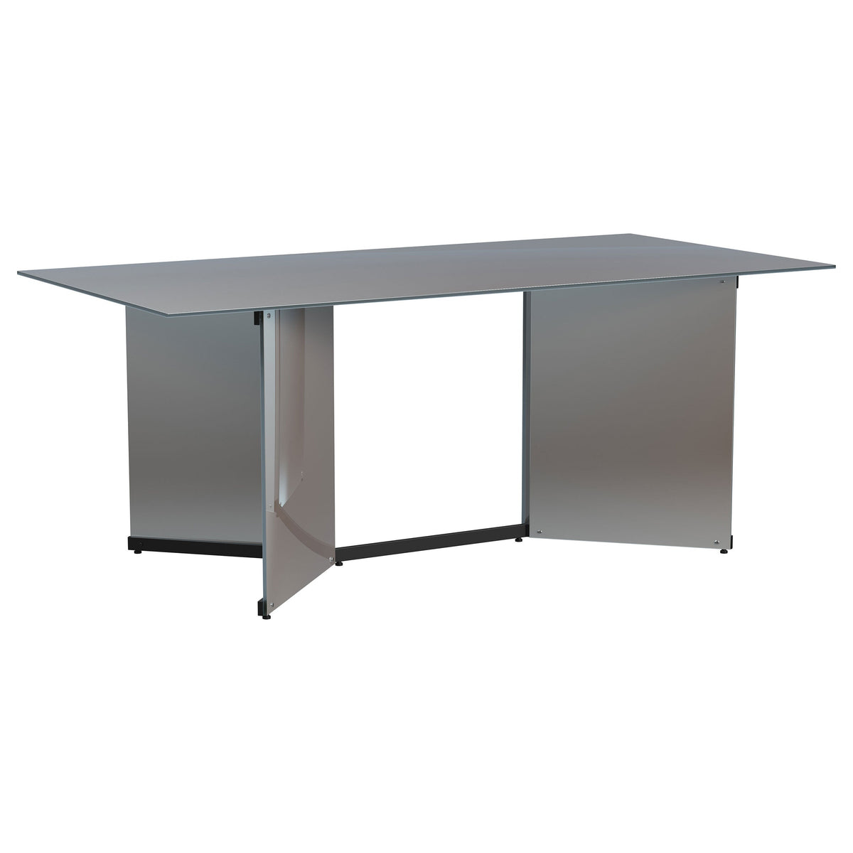 Emery 76-inch Rectangular Mirrored Dining Table Silver - MyWaynesHome #