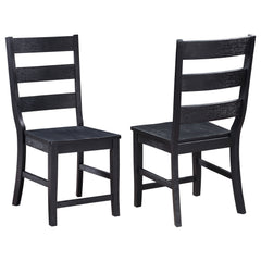 Newport Ladder Back Wood Dining Side Chair Black (set Of 2) - MyWaynesHome #