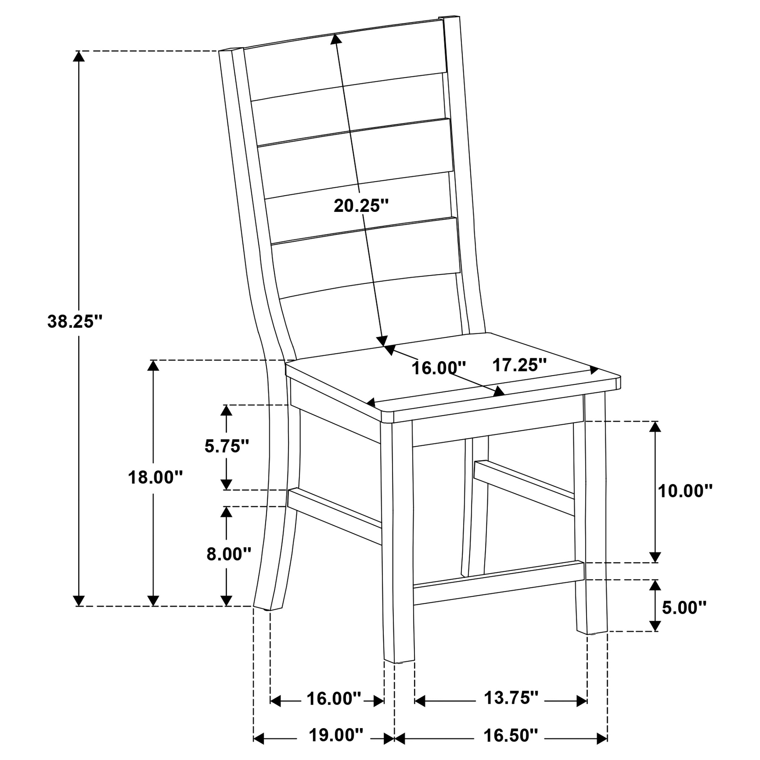 Newport Ladder Back Wood Dining Side Chair Black (set Of 2) - MyWaynesHome #