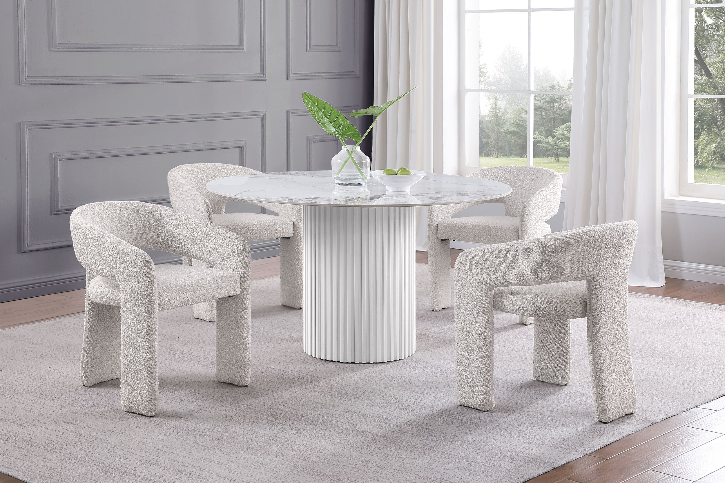 Eudora Boucle Upholstered Dining Side Chair Cream - MyWaynesHome #