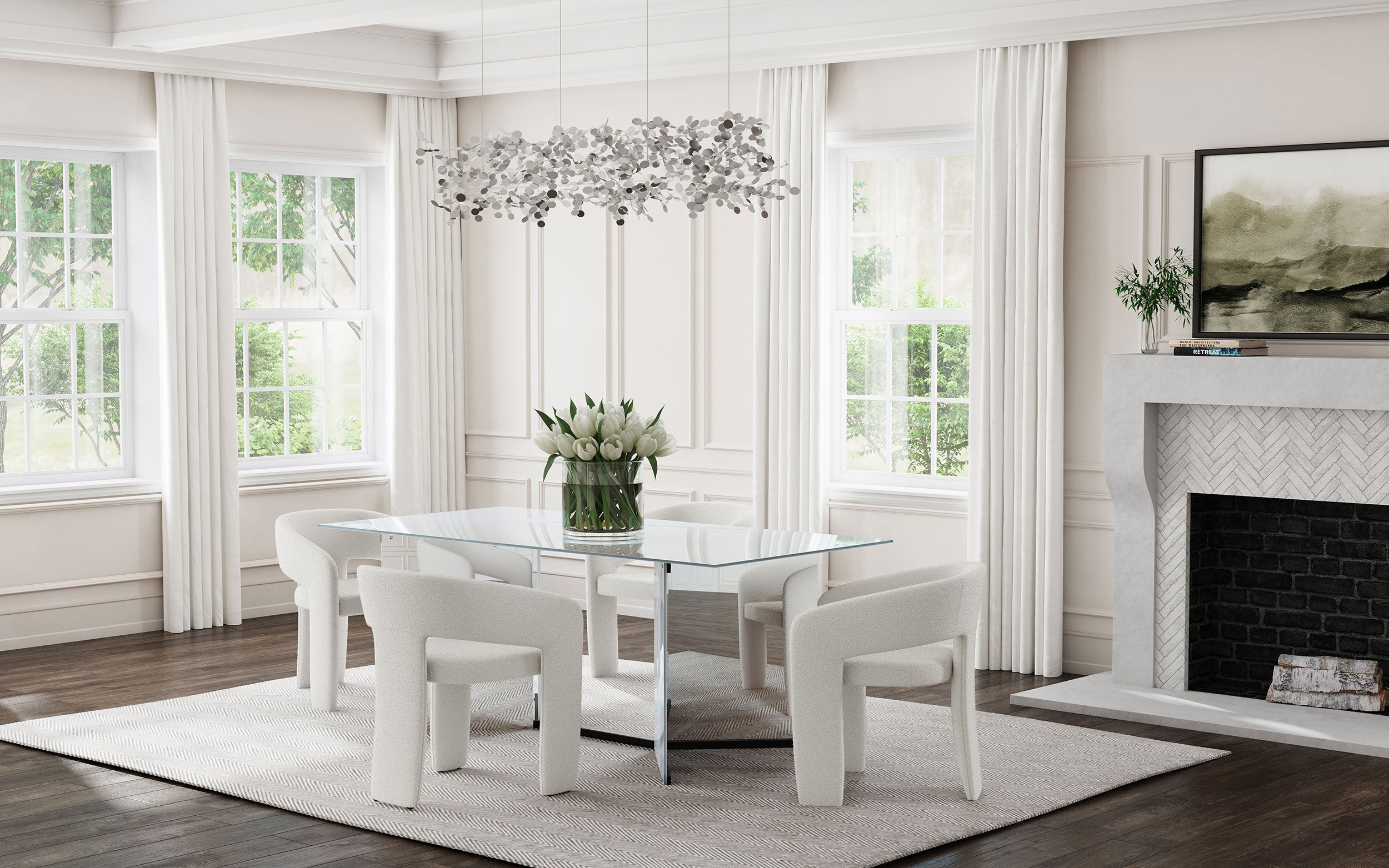 Eudora Boucle Upholstered Dining Side Chair Cream - MyWaynesHome #